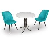 Buket Werzalit Yuvarlak ESB - Nilüfer 2li Mutfak Masa Takımı - Turkuaz - 1