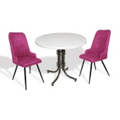 Buket Werzalit Yuvarlak ESB-Çırağan 2li Mutfak Masa Takımı - Mor - 1