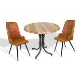 Buket Werzalit Yuvarlak ESB-Çırağan 2li Mutfak Masa Takımı - Indiana Wood Kiremit - 1