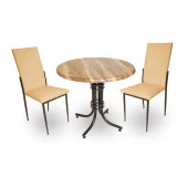 Buket Werzalit Yuvarlak ESB-Gözde 2li Mutfak Masa Takımı - Indiana Wood Kapiçino - 1