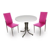 Buket Werzalit Yuvarlak ESB-Gözde 2li Mutfak Masa Takımı - Mor - 1