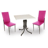 Buket Werzalit Kare ESB -Gözde 2li Mutfak Masa Takımı - Mor - 1