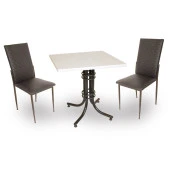 Buket Werzalit Kare ESB -Gözde 2li Mutfak Masa Takımı - Siyah - 1