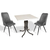 Buket Werzalit Kare ESB-Çırağan 2li Mutfak Masa Takımı - Füme - 1