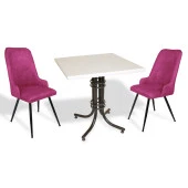 Buket Werzalit Kare ESB-Çırağan 2li Mutfak Masa Takımı - Mor - 1