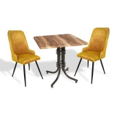 Buket Werzalit Kare ESB-Çırağan 2li Mutfak Masa Takımı - Indiana Wood Sarı - 1