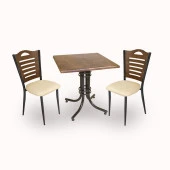 Buket Werzalit Kare ESB-Merdiven 2li Mutfak Masa Takımı - Antik Dark Krem - 1