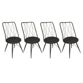 Royal Tel Sandalye (Elektrostatik Boya) (4 Adet Fiyatıdır) - Siyah - 1