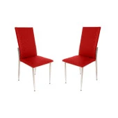 Gözde Sandalye (Deri) (2 Adet ) - Kırmızı - 1