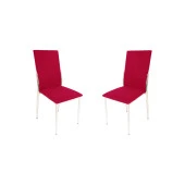 Gözde Sandalye (Kumaş) (2 Adet ) - Kırmızı - 1