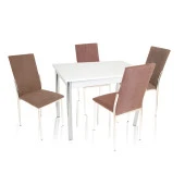 Akasya Gözde Mutfak Masa Takımı (Kumaş) - Kahve - 1