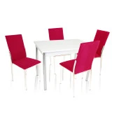 Akasya Gözde Mutfak Masa Takımı (Kumaş)  - Kırmızı - 1