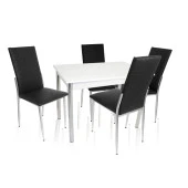 Akasya Gözde Mutfak Masa Takımı (Deri) - Siyah - 1