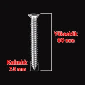 Buldex Vida 7.5x80 mm 50 ADET Sivri Uçlu Dübelsiz Beton Vidası Tork Duvar Vidası Buldeks - 2