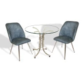 Buket Yuvarlak Cam - Nilüfer Fiskos Seti - Mavi - 1