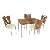 Akasya Merdiven Tip Mutfak Masa Takımı - Krem - 1