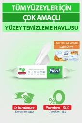 Fibril Yüzey Temizlik Havlusu XL 50 Yaprak Temizlik Kokulu + Islak Mendil 50 Yaprak - 1