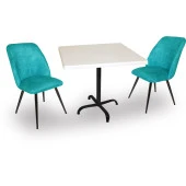 Indigo Werzalit Kare - Nilüfer Fiskos Seti (80X80) - Turkuaz - 1