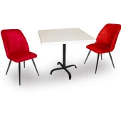 Indigo Werzalit Kare - Nilüfer Fiskos Seti (60X60) - Bordo - 1