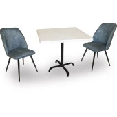 Indigo Werzalit Kare - Nilüfer 2li Masa Takımı (60X60) - Mavi - 1