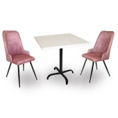 Indigo Werzalit Kare - Çırağan 2li Masa Takımı (60x60) - Pembe - 1