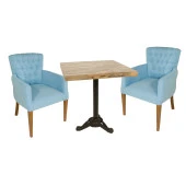 Çipa Laminat Kare - Kapitoneli Berjer Fiskos Seti - Turkuaz - 1