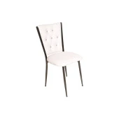 Kapitoneli Sandalye ESB (Deri) - Beyaz - 1