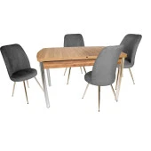 Kelebek Uzayan Masa - Saray Mutfak Masa Takımı (Ceviz Masa) - Füme - 1