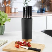 Schafer Forge Bloklu Bıçak Seti 6 Parça-Siyah02 - 1