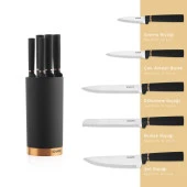 Schafer Forge Bloklu Bıçak Seti 6 Parça-Siyah02 - 2