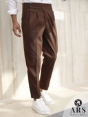 ARS MAGİC BOX YENİ SEZON PAMUK BAGGY ÇİFT PİLELİ RAHAT KESİM VE METAL TOKALI STANDART BOY PANTALON - 6