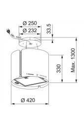 Davlumbaz Smart FSMS F-42 BK Matt - 4