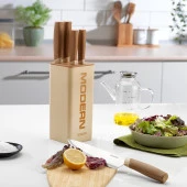 Schafer Forge Bloklu Bıçak Seti 6 Parça-Krem - 1