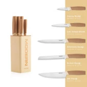 Schafer Forge Bloklu Bıçak Seti 6 Parça-Krem - 2