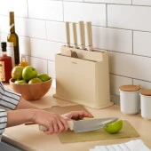 Schafer Forge Kesme Tahtası/Bıçak Seti 10 Parça-Krem - 3