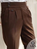 ARS MAGİC BOX YENİ SEZON PAMUK BAGGY ÇİFT PİLELİ RAHAT KESİM VE METAL TOKALI STANDART BOY PANTALON - 4