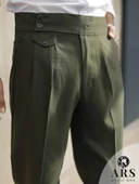 ARS MAGİC BOX YENİ SEZON PAMUK BAGGY ÇİFT PİLELİ RAHAT KESİM VE METAL TOKALI STANDART BOY PANTALON - 1