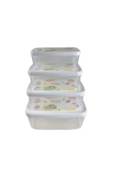 Gıda Saklama Kabı Erzak Saklama Kabı Meyve Sebze Et Balıkları Taze Ve Kuru Tutmak Için 4'lü Set - 6