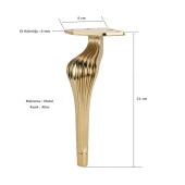 Ottoman Lüx Metal Ayak 21 cm Altın Mobilya Koltuk Ayağı - 2