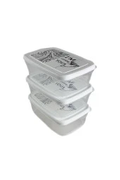 Gıda Saklama Kabı Erzak Saklama Kabı Meyve Sebze Et Balıkları Taze Ve Kuru Tutmak 850ml X 3'lü Set - 1