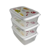 Gıda Saklama Kabı Erzak Saklama Kabı Meyve Sebze Et Balıkları Taze Ve Kuru Tutmak 850ml X 3'lü Set - 1