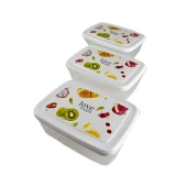 Gıda Saklama Kabı Erzak Saklama Kabı Meyve Sebze Et Balıkları Taze Ve Kuru Tutmak 850ml X 3'lü Set - 4