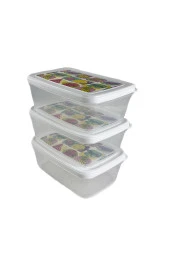 Gıda Saklama Kabı Erzak Saklama Kabı Meyve Sebze Et Balıkları Taze Ve Kuru Tutmak 850ml X 3'lü Set - 1