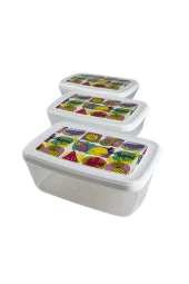 Gıda Saklama Kabı Erzak Saklama Kabı Meyve Sebze Et Balıkları Taze Ve Kuru Tutmak 850ml X 3'lü Set - 5