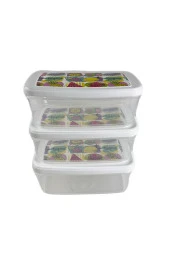 Gıda Saklama Kabı Erzak Saklama Kabı Meyve Sebze Et Balıkları Taze Ve Kuru Tutmak 850ml X 3'lü Set - 6