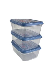 Gıda Saklama Kabı Erzak Saklama Kabı Meyve Sebze Et Balıkları Taze Ve Kuru Tutmak 850ml X 3'lü Set - 1