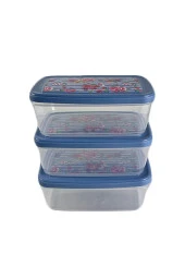 Gıda Saklama Kabı Erzak Saklama Kabı Meyve Sebze Et Balıkları Taze Ve Kuru Tutmak 850ml X 3'lü Set - 3