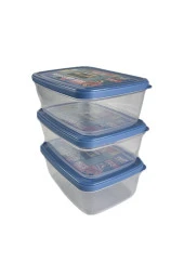 Gıda Saklama Kabı Erzak Saklama Kabı Meyve Sebze Et Balıkları Taze Ve Kuru Tutmak 850ml X 3'lü Set - 1