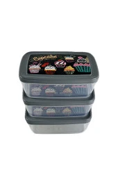 Gıda Saklama Kabı Erzak Saklama Kabı Meyve Sebze Et Balıkları Taze Ve Kuru Tutmak 850ml X 3'lü Set - 4