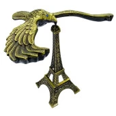 Vintage Metal Dengeli Kartal ve Eyfel Kulesi Bronz 20x17cm thumbnail 1